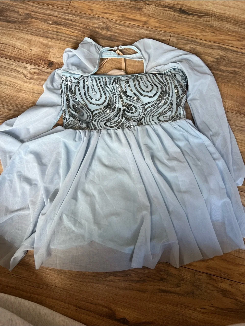 Weissman Light Blue & Silver Girls Dance Costume XLC